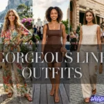 A collage of five different women modeling trendy summer styles from the 5 Gorgeous Linen Outfits That Make You Glow in 2026 collection.