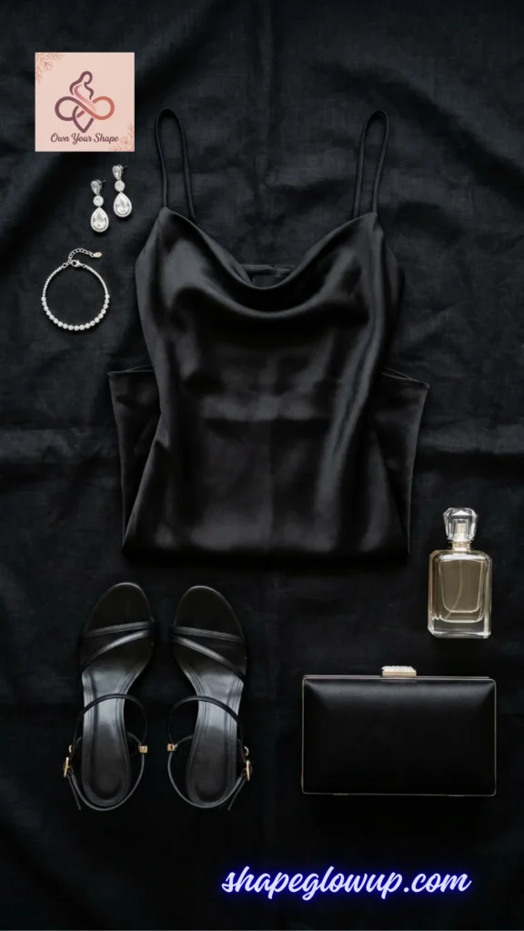 Elegant evening style flat lay for The Cutest Ink Ideas: Steal My Style: 7 Chic Mini Dress Looks for 2026.