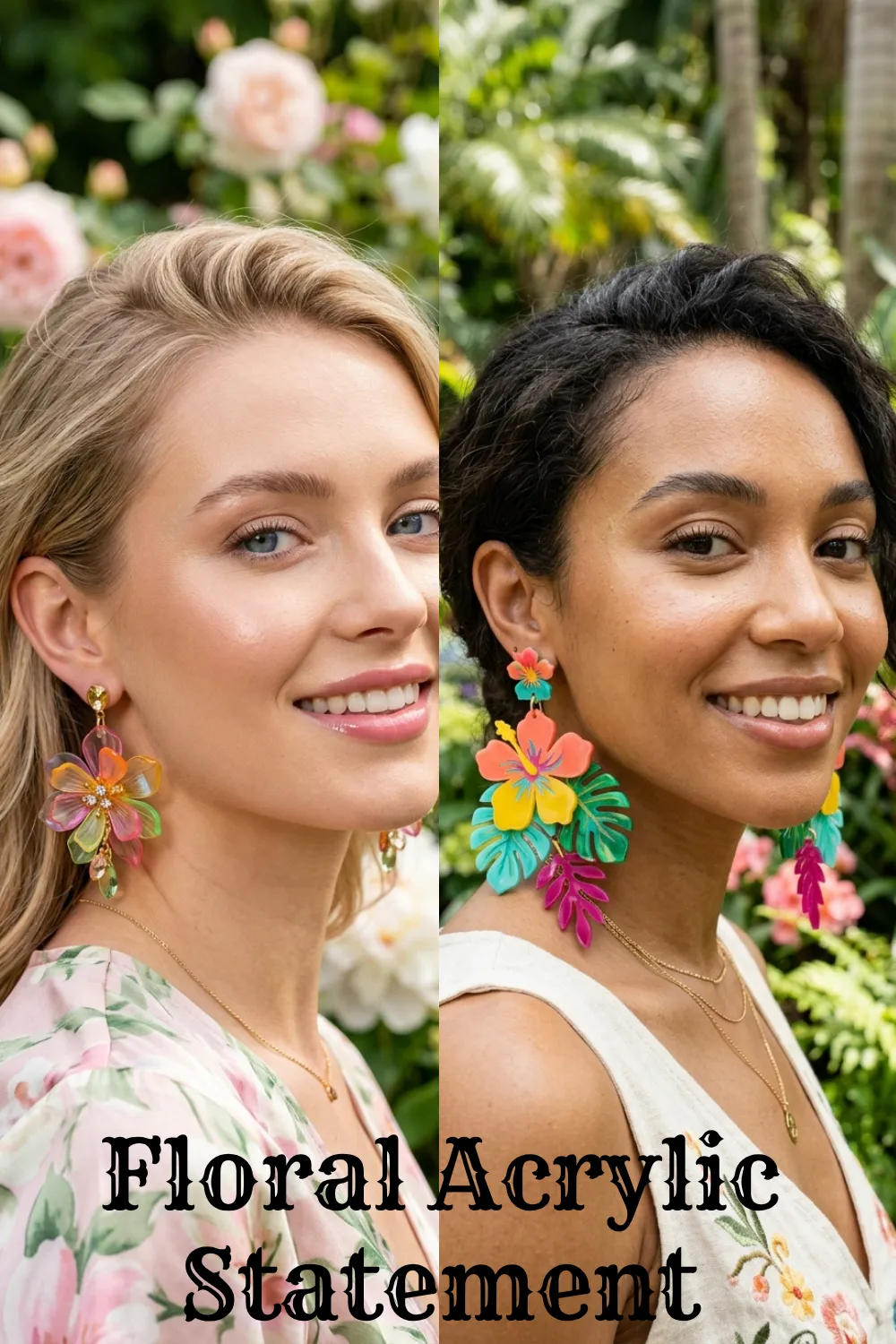 Bright and bold tropical flower accessories showcasing 7 Summer Earrings 2026 That Will Instantly Upgrade Your Look.