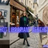 A three-panel collage showcasing outfits and flat lays inspired by The 7 Literary Chic ("Hot Librarian" Aesthetic) Style Guide.