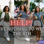 A collage of festive summer outfits overlayed with the text 'I Have Nothing to Wear on the 4th', highlighting White & Effortless: 5 Key Pieces, 10 Fabulous 4th of July Looks.