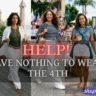 A collage of festive summer outfits overlayed with the text 'I Have Nothing to Wear on the 4th', highlighting White & Effortless: 5 Key Pieces, 10 Fabulous 4th of July Looks.
