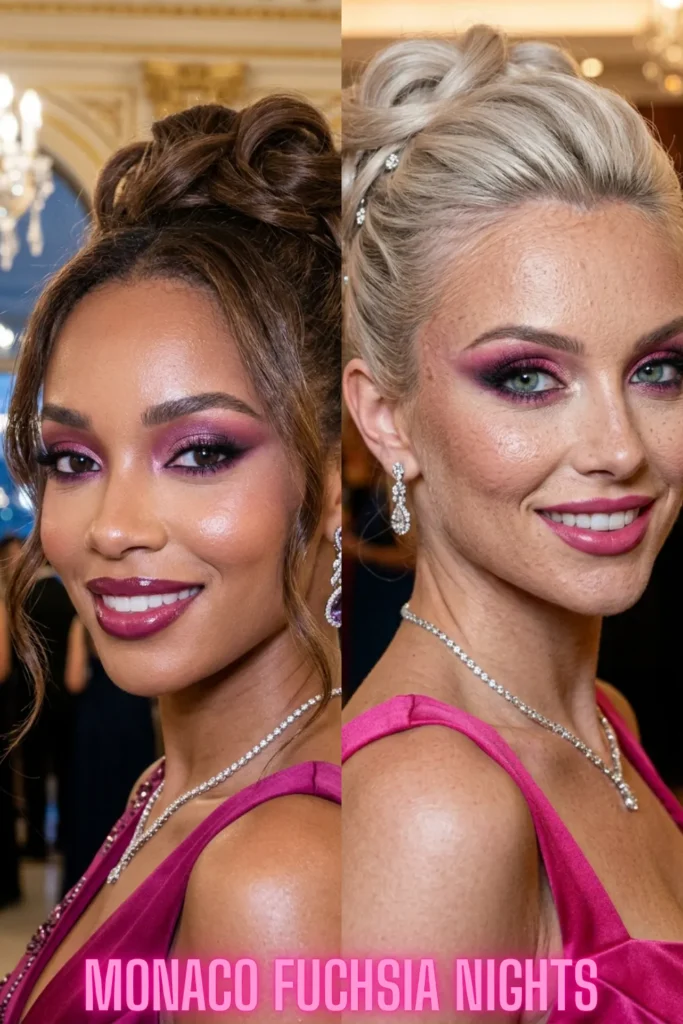 Bold fuchsia and purple eye makeup for a glamorous night out to brighten your look with 7 colorful eye makeup ideas that pop.