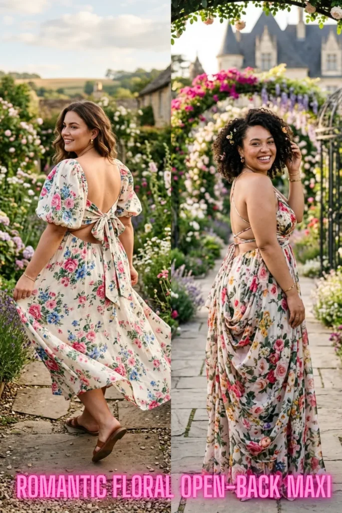 Vibrant floral print maxi dresses featured in 10 Open-Back Dresses That Are Turning Heads in 2026: Elegant Styles You'll Want to Wear Everywhere.