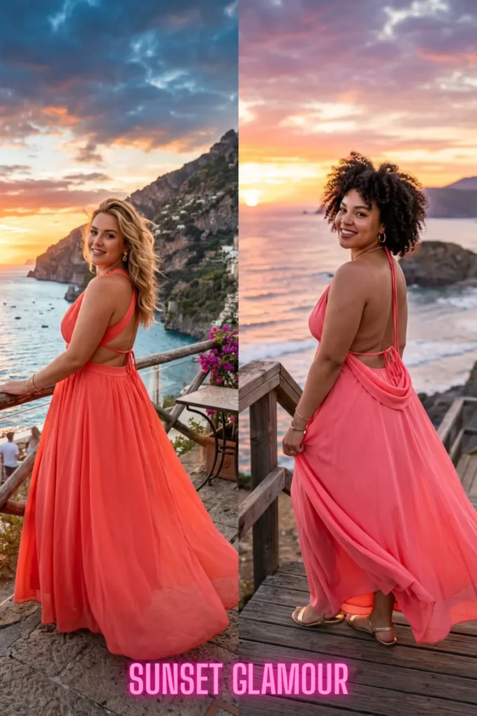 Bright coral pink resort maxi dresses from 10 Open-Back Dresses That Are Turning Heads in 2026: Elegant Styles You'll Want to Wear Everywhere.