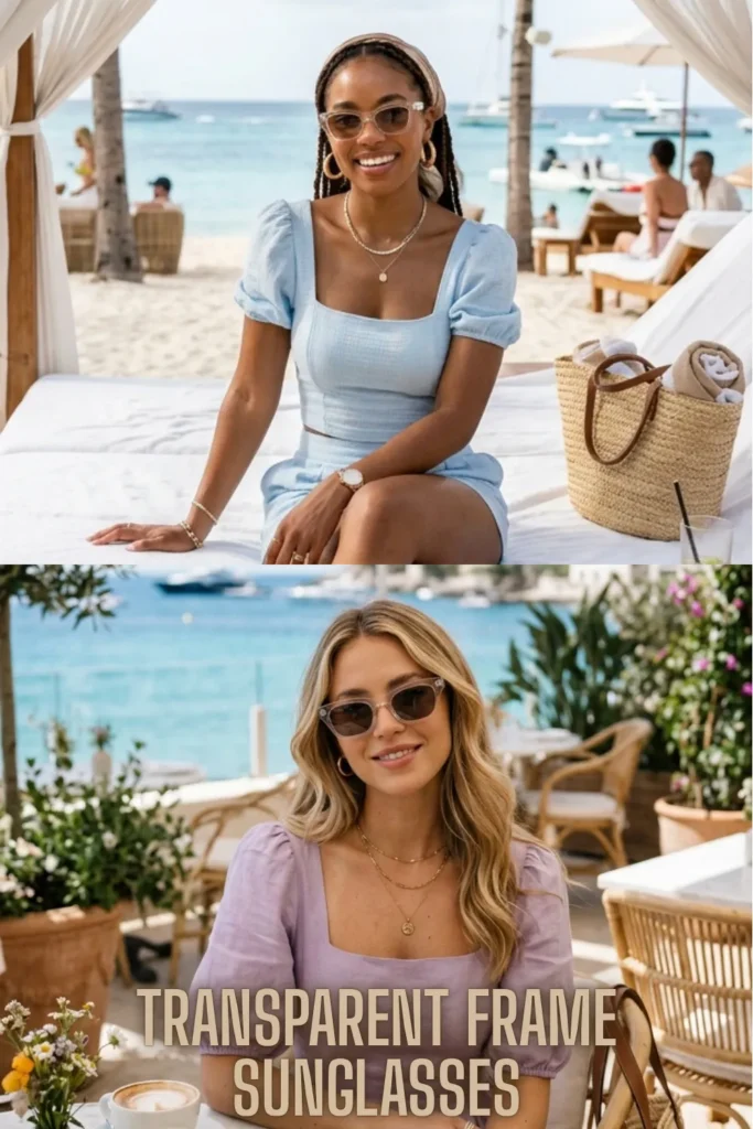 Chic clear and transparent frame sunglasses for the Upgrade Your Summer Style – 10 Best Summer Sunglasses 2026 list.