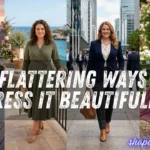 A fashion banner showing four stylishly dressed women for the guide, You Don't Have to Hide Your Tummy: 10 Ways to Dress It Beautifully.