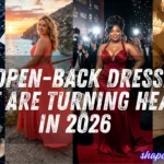 A collage of glamorous women wearing elegant styles from 10 Open-Back Dresses That Are Turning Heads in 2026: Elegant Styles You'll Want to Wear Everywhere.
