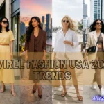 7 Virel Fashion USA 2026 Trends That Are Taking Over Right Now! - A collage showcasing seven viral fashion trends for USA in 2026, including denim, butter yellow, monochrome brown, coastal quiet luxury, sport luxe, power suits, and romantic boho styles.