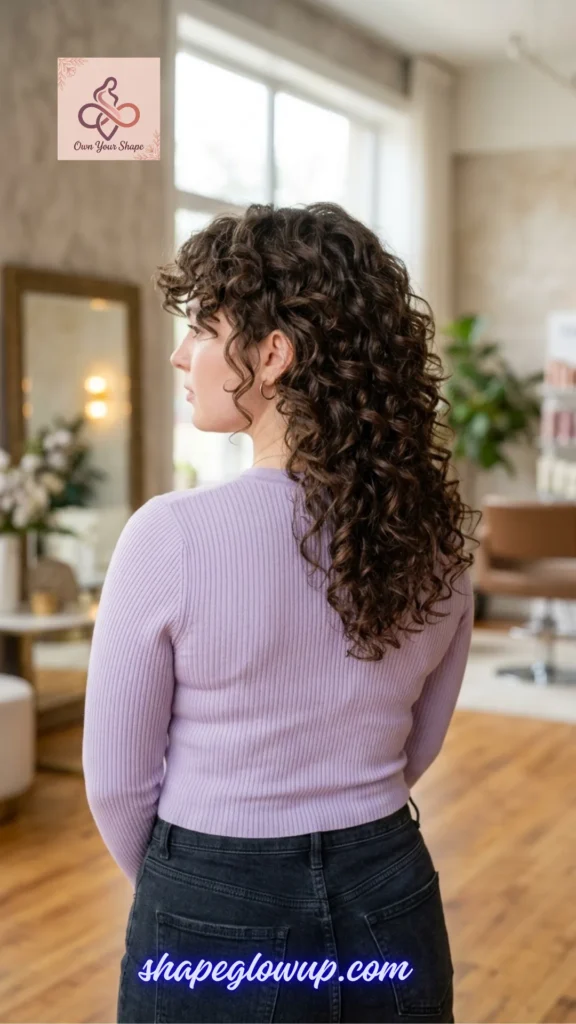 Rear angle of highly defined natural curls styled around the 2026 Hair Trends: 10 Wolf Cut Styles You'll Want to Try theme.