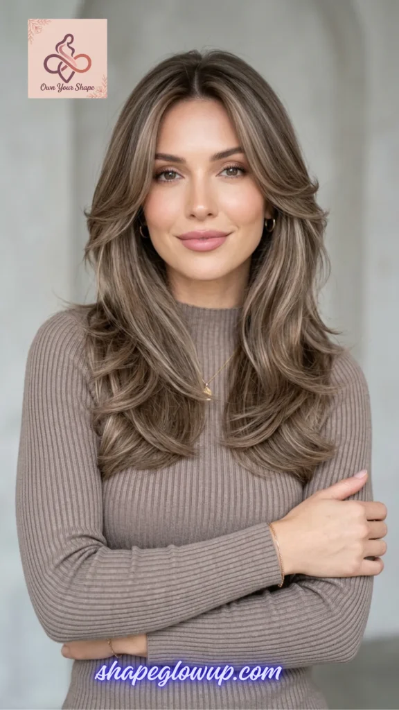 Chic layered haircut featuring a cool mushroom beige brunette color blend from 7 Hair Tint Colours 2026 That Will Make You Rethink Your Entire Look.